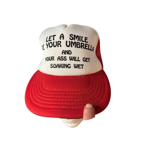 Vintage snapback dad hat novelty trucker cap red, black, white adjustable mesh - Picture 3 of 9